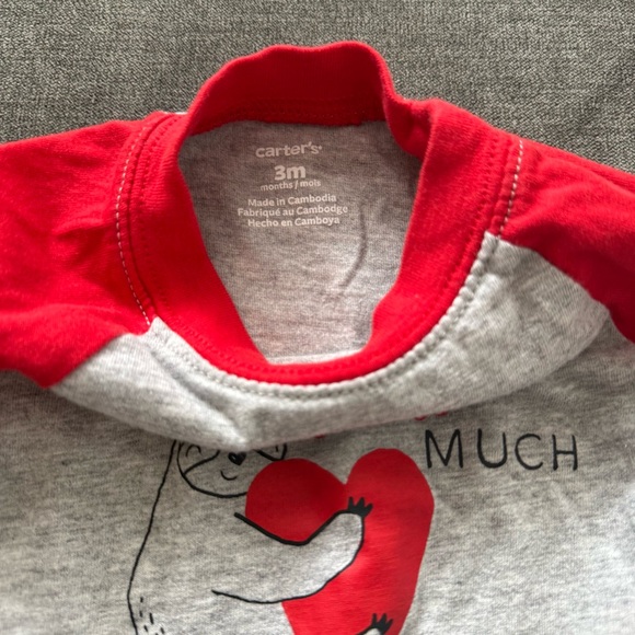Carter's Baby Valentine’s Cute Sloth Bodysuit 3m - Picture 3 of 4